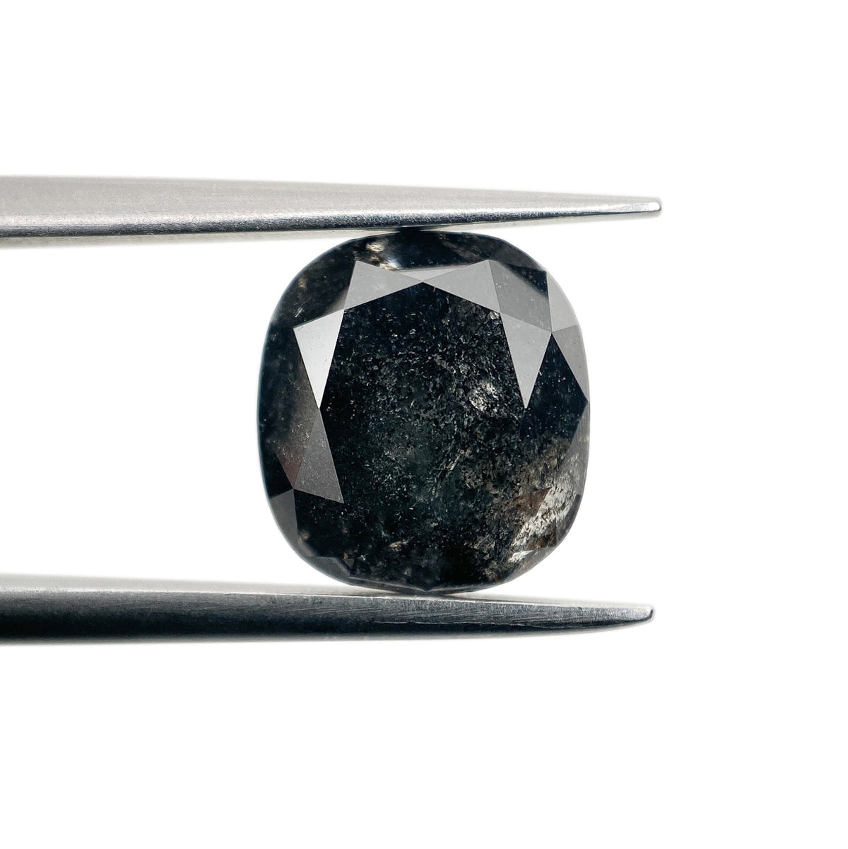 3.42ct | Salt & Pepper Cushion Shape Brilliant Cut Diamond - Modern Rustic Diamond