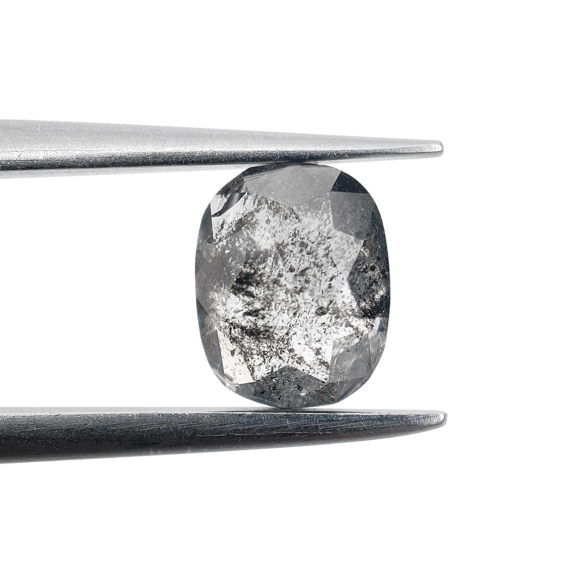 1.09ct | Salt &amp; Pepper Oval Shape Rose Cut Diamond - Modern Rustic Diamond
