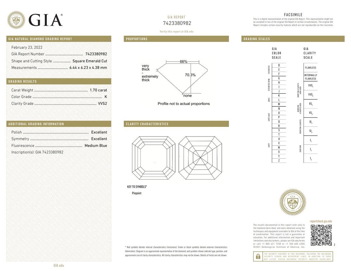 1.70ct | K/VVS2 Asscher Shape Step Cut Diamond (GIA) - Modern Rustic Diamond