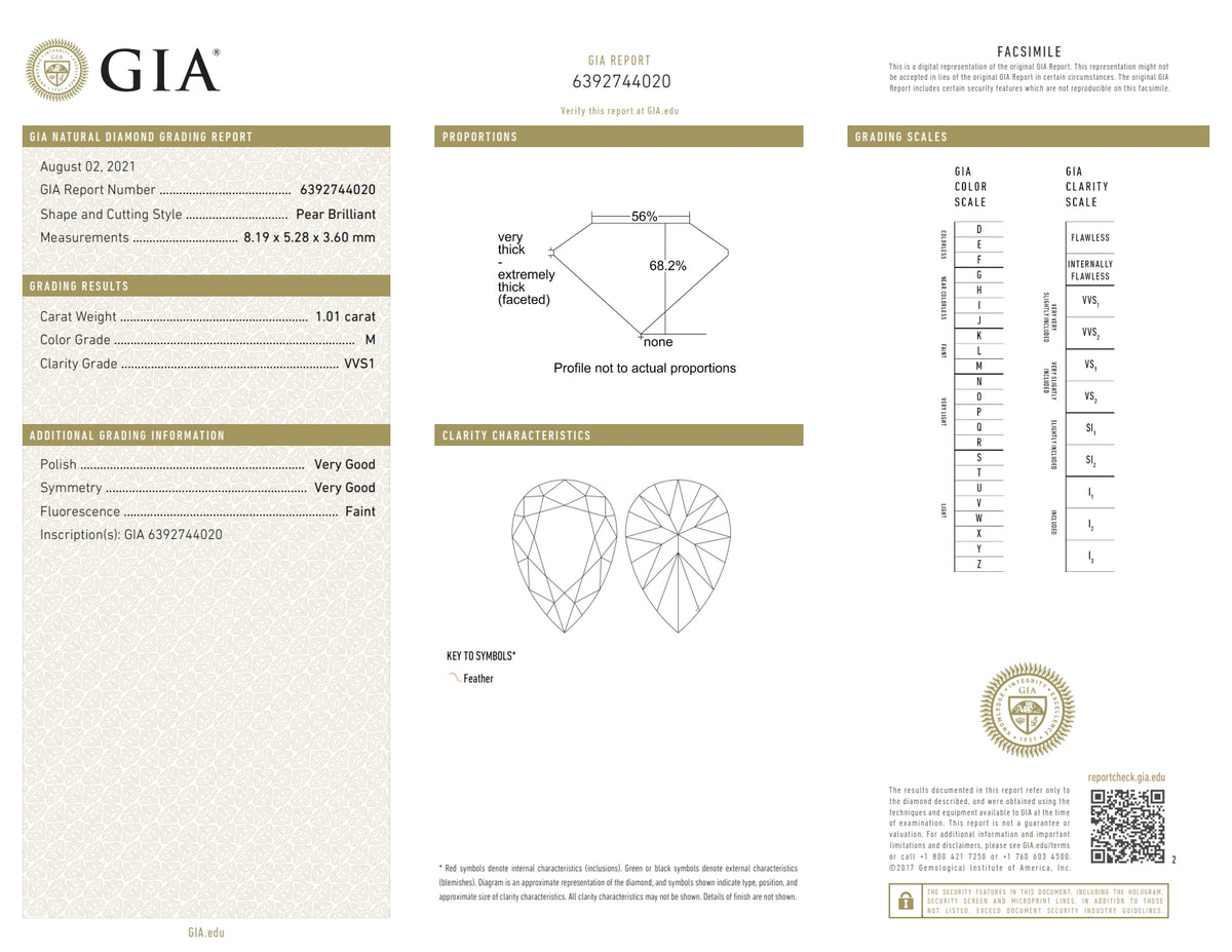 1.01ct | M/VVS1 Pear Shape Brilliant Cut Diamond (GIA) - Modern Rustic Diamond