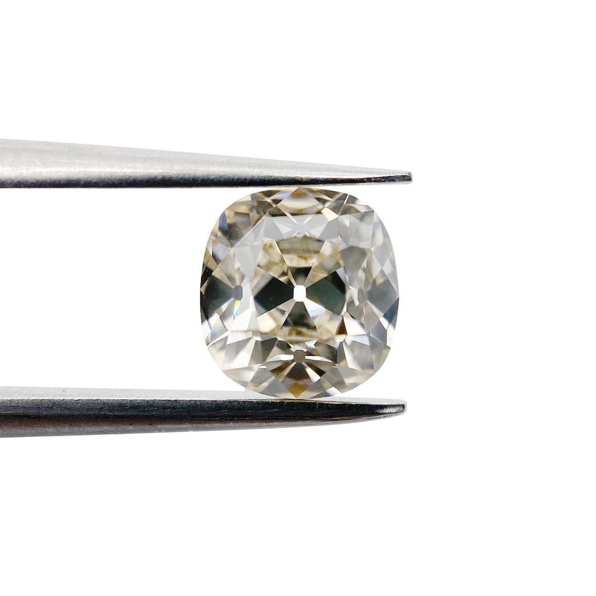 1.51ct | Light Brown VVS Cushion Shape Old Mine Cut Diamond - Modern Rustic Diamond