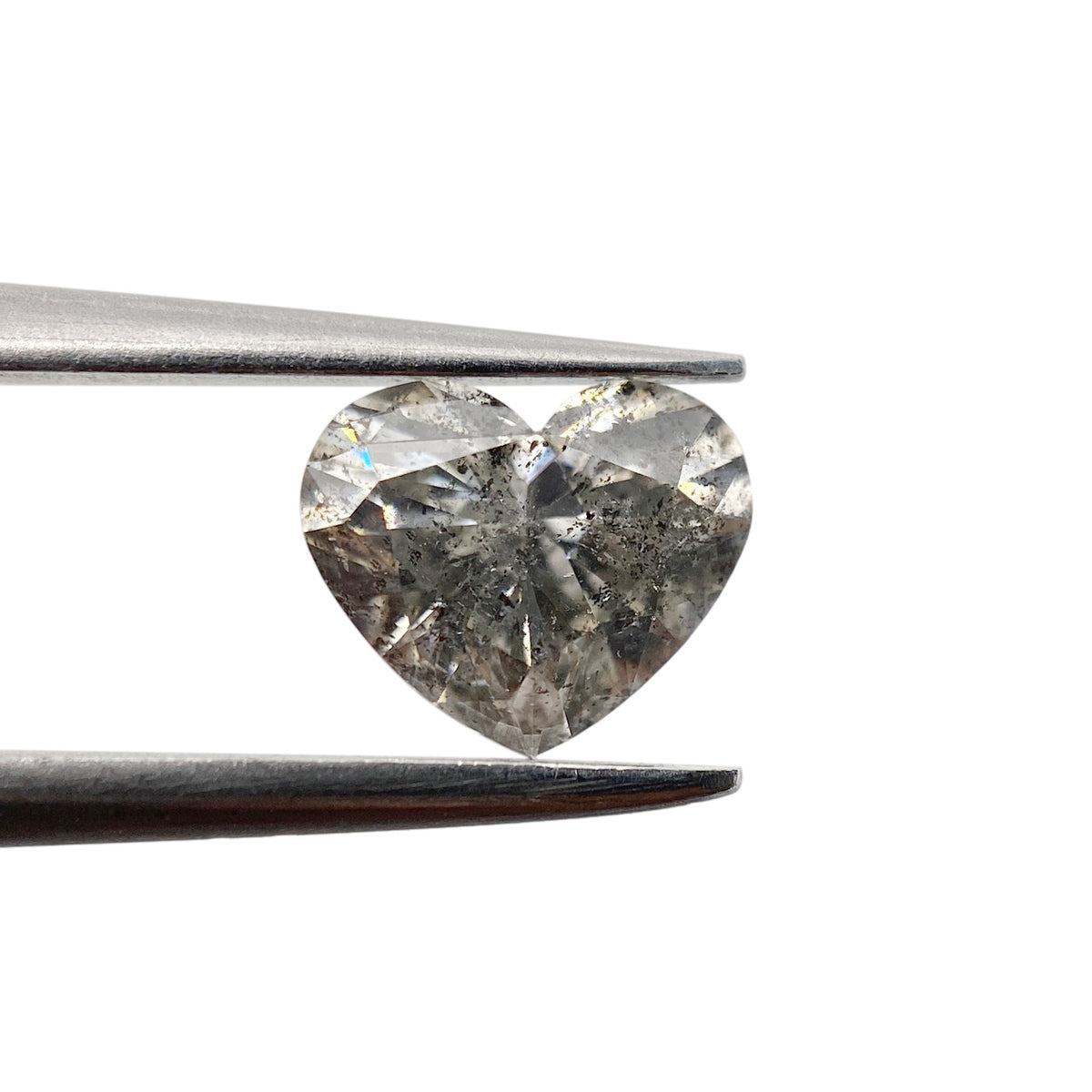 1.01ct | Salt & Pepper Heart Shape Brilliant Cut Diamond - Modern Rustic Diamond