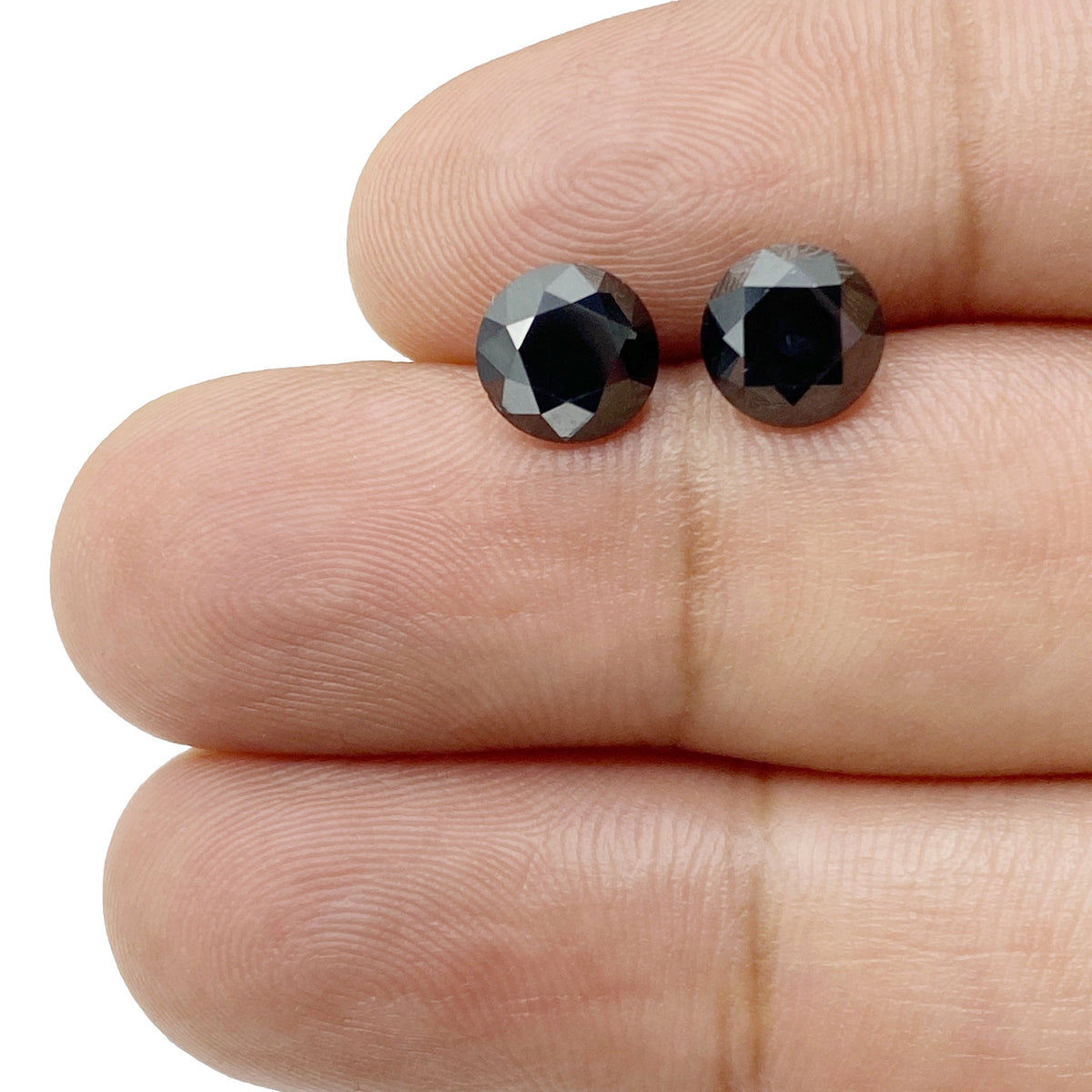 3.52cttw | Black Round Shape Brilliant Cut Diamond Matched Pair-Modern Rustic Diamond