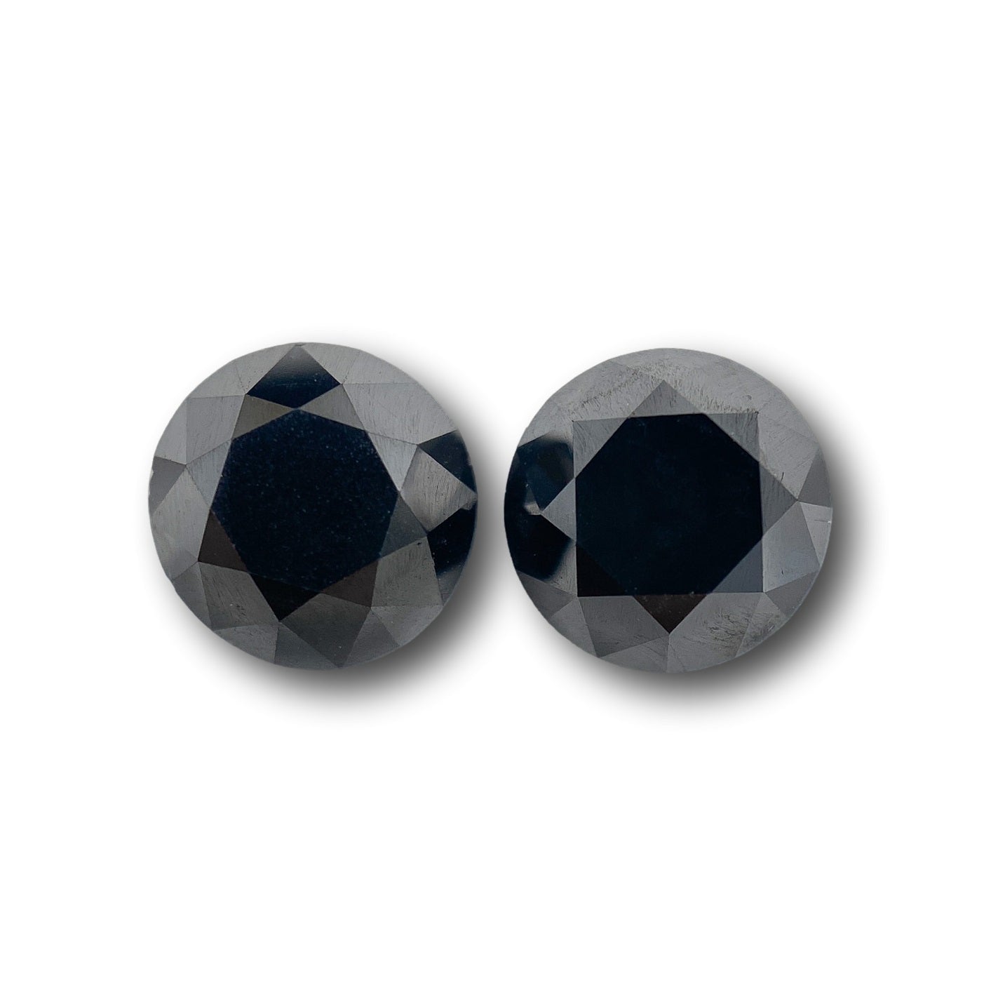 3.52cttw | Black Round Shape Brilliant Cut Diamond Matched Pair-Modern Rustic Diamond