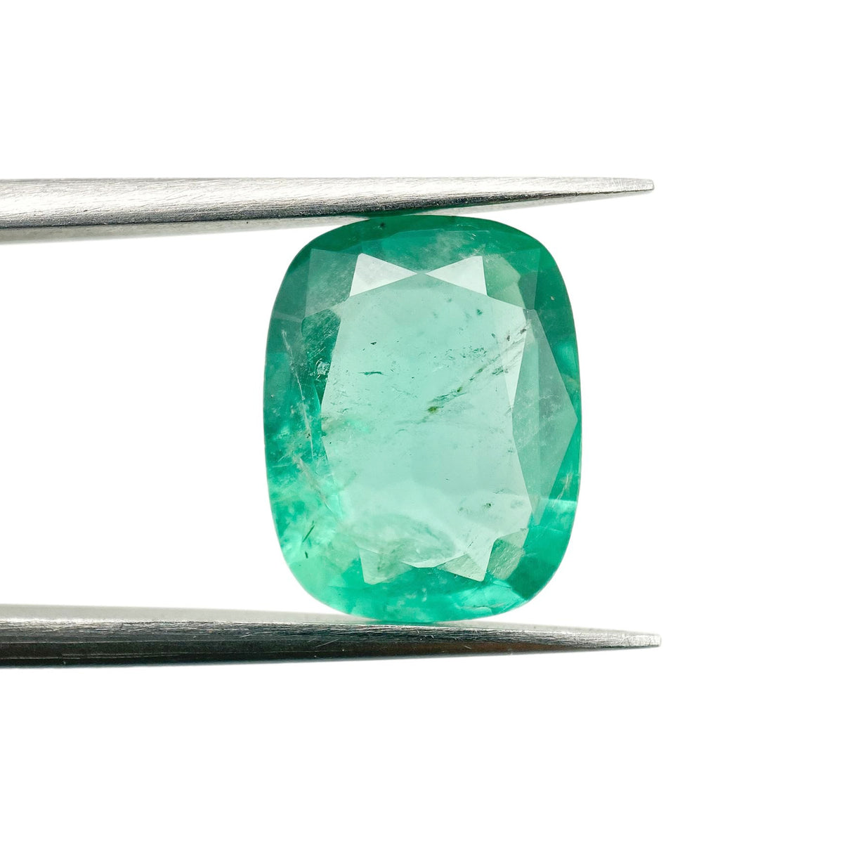 3.28ct | Brilliant Cut Cushion Shape Brazil Emerald - Modern Rustic Diamond