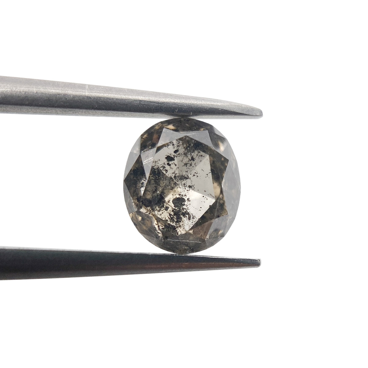 1.13ct | Salt &amp; Pepper Oval Shape Brilliant Cut Diamond - Modern Rustic Diamond
