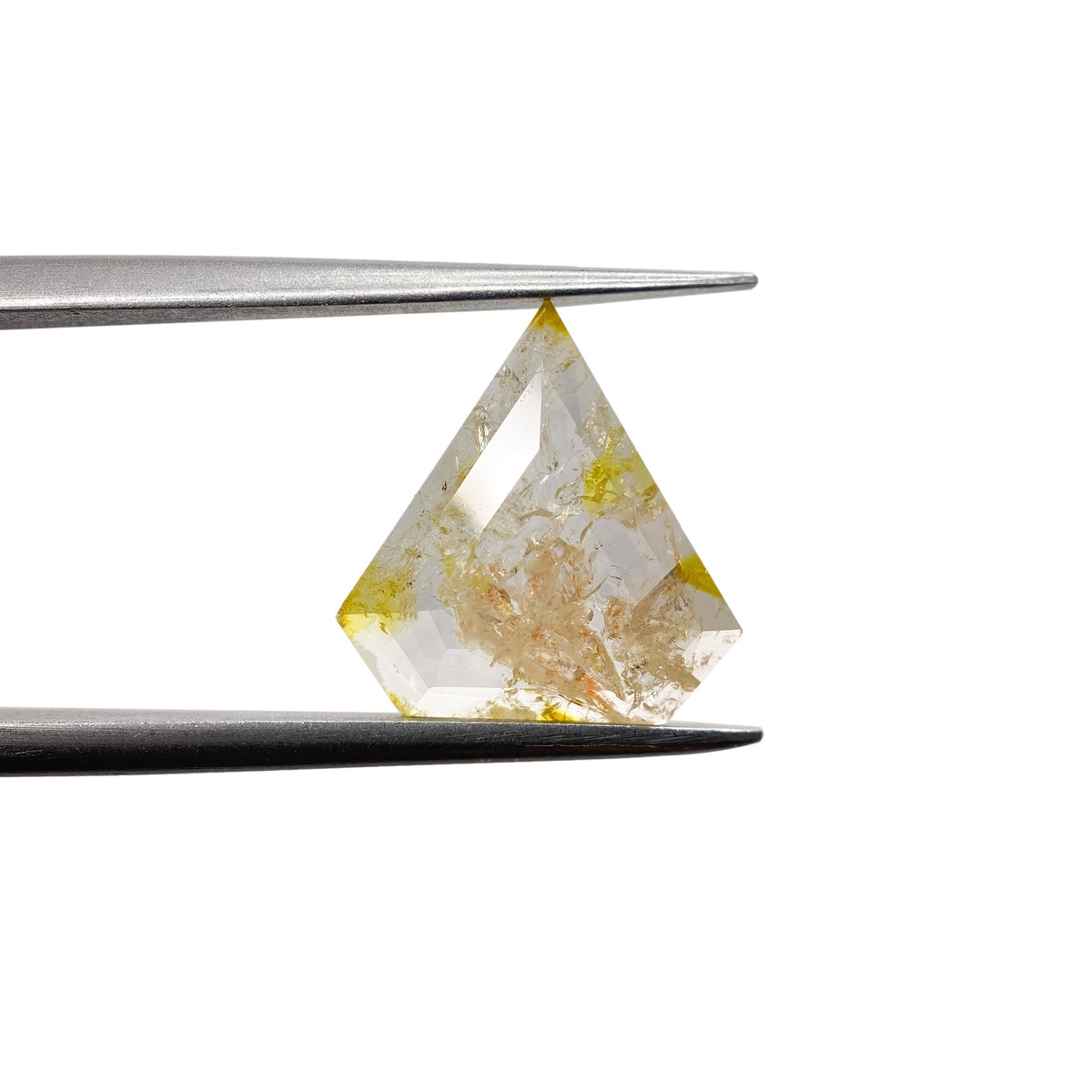2.36ct | Salt &amp; Pepper Shield Shape Rose Cut Diamond - Modern Rustic Diamond