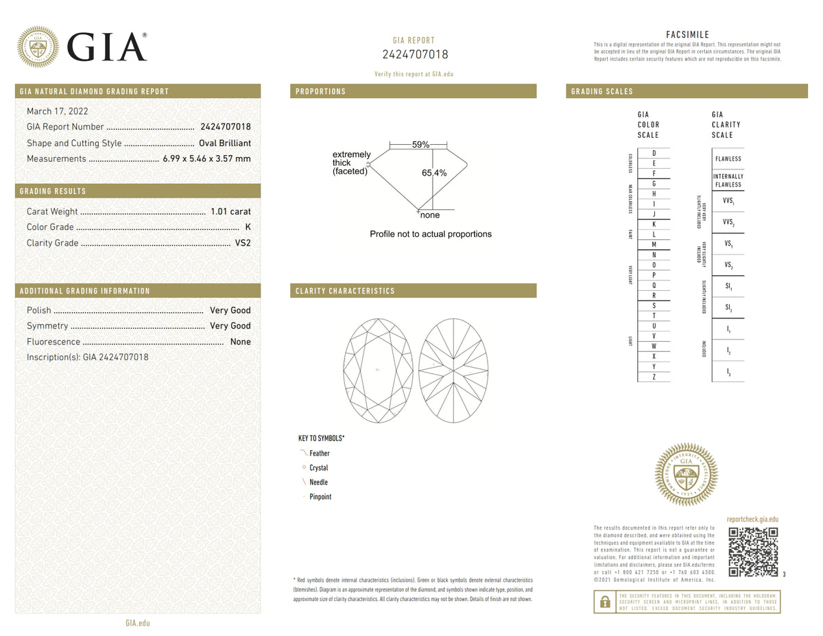1.01ct | K/VS2 Oval Shape Brilliant Cut Diamond (GIA) - Modern Rustic Diamond