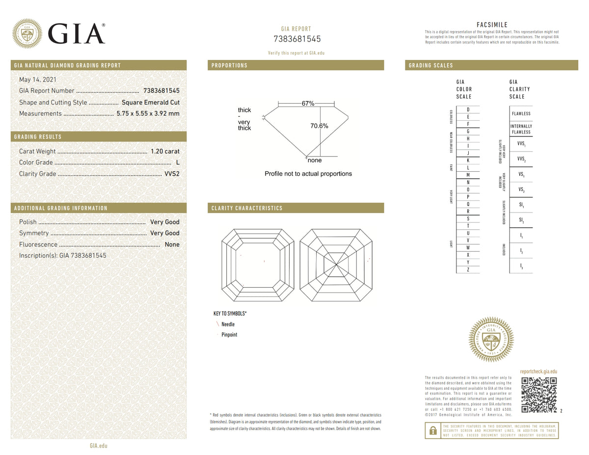 1.20ct | L/VVS2 Asscher Shape Step Cut Diamond (GIA) - Modern Rustic Diamond
