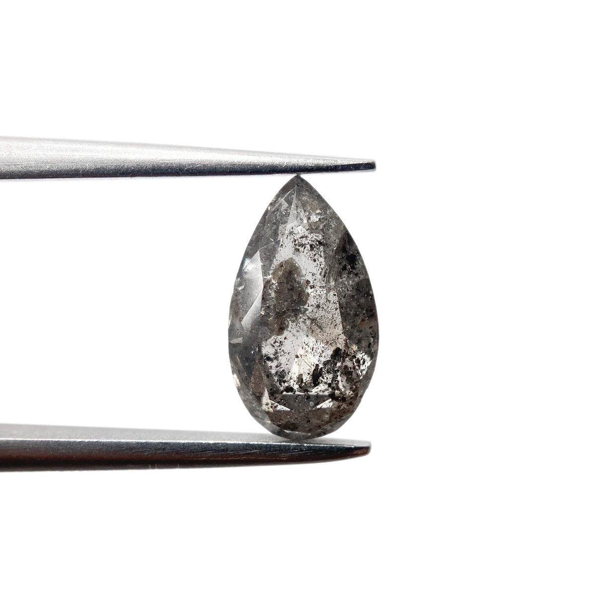 1.66ct | Salt &amp; Pepper Pear Shape Brilliant Cut Diamond - Modern Rustic Diamond