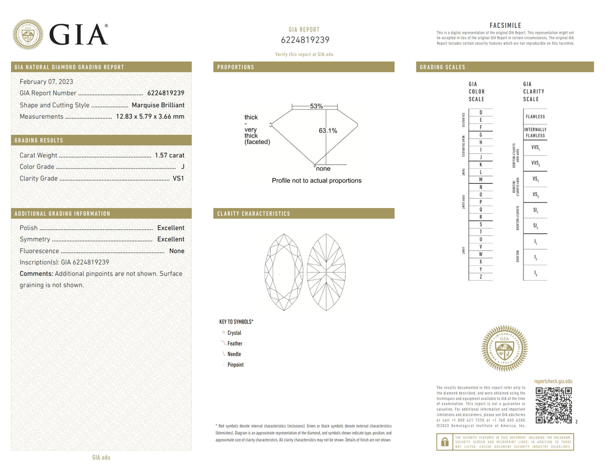 1.57ct | J/VS1 Marquise Shape Brilliant Cut Diamond (GIA) - Modern Rustic Diamond