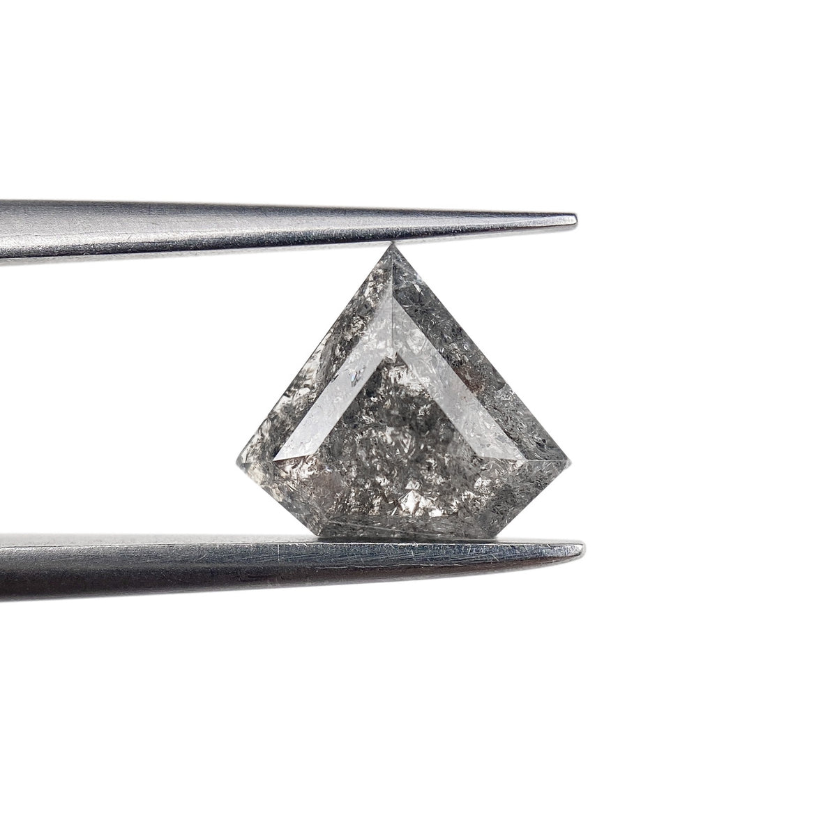 1.15ct | Salt &amp; Pepper Shield Shape Rose Cut Diamond - Modern Rustic Diamond