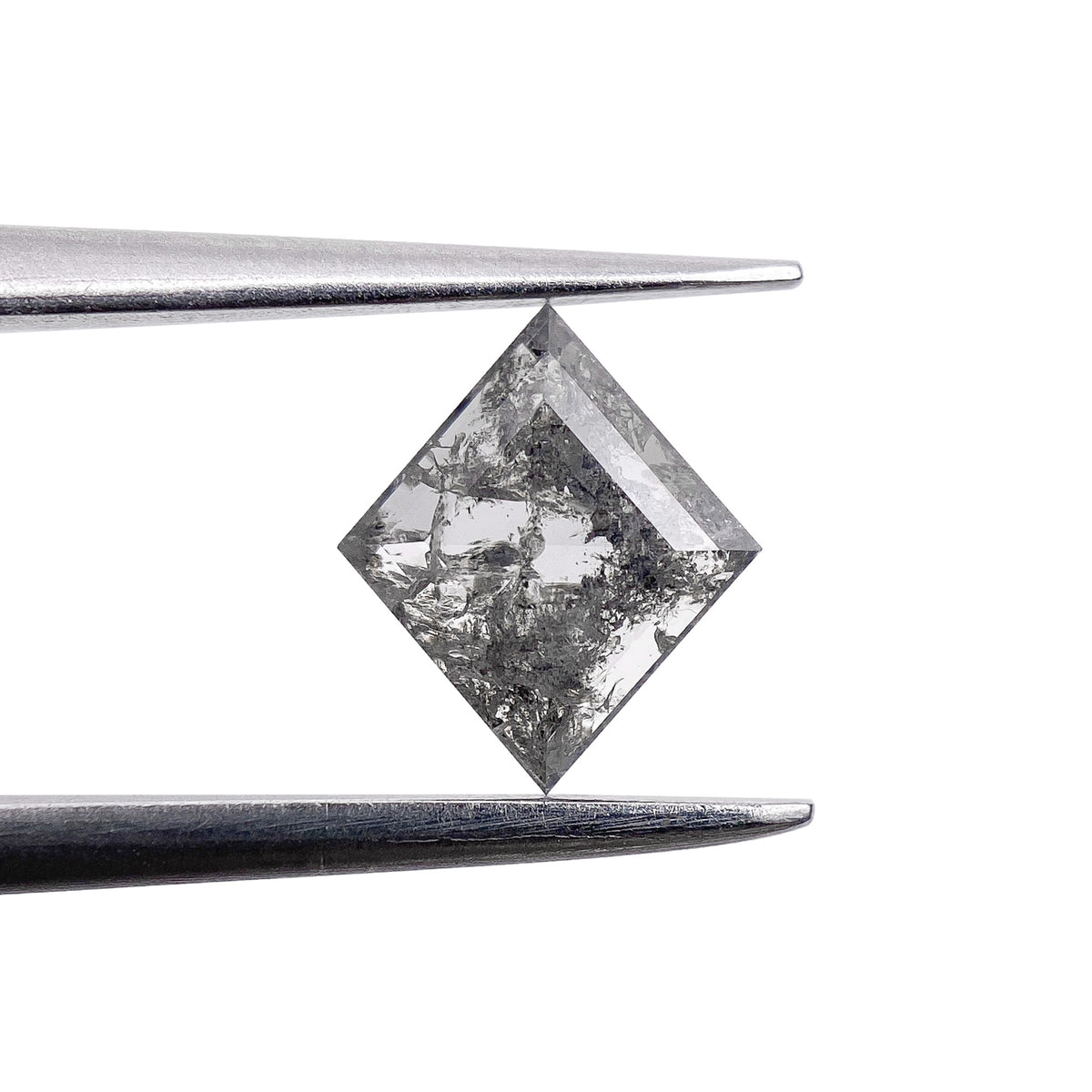 0.73ct | Salt &amp; Pepper Lozenge Shape Step Cut Diamond - Modern Rustic Diamond