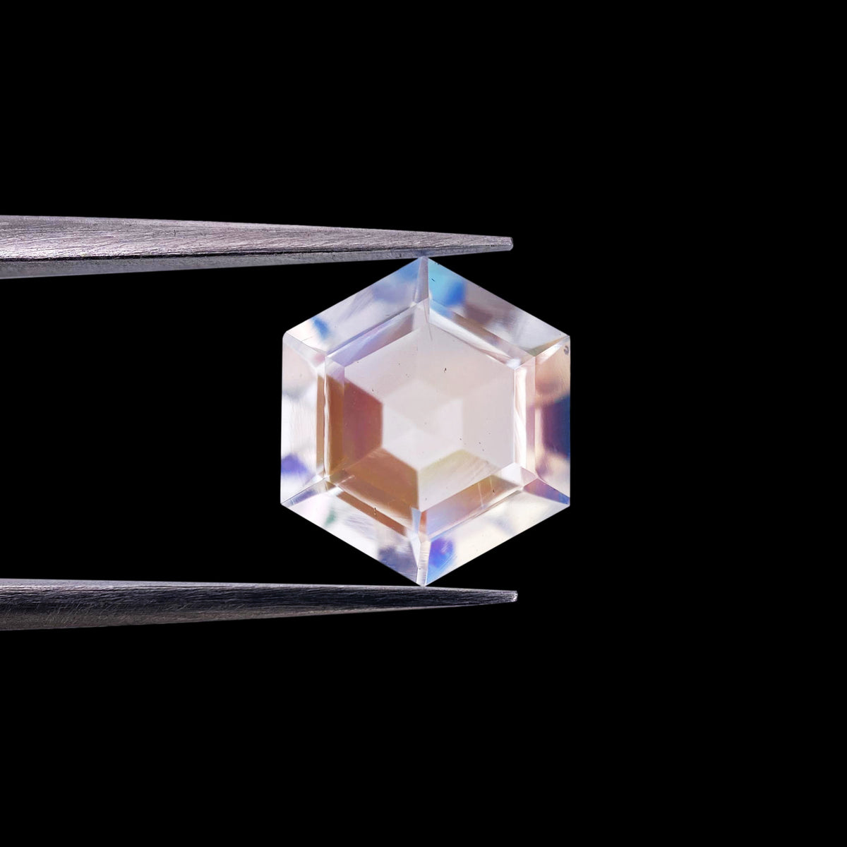 2.80ct |  Hexagon Shape Step Cut Moonstone - Modern Rustic Diamond