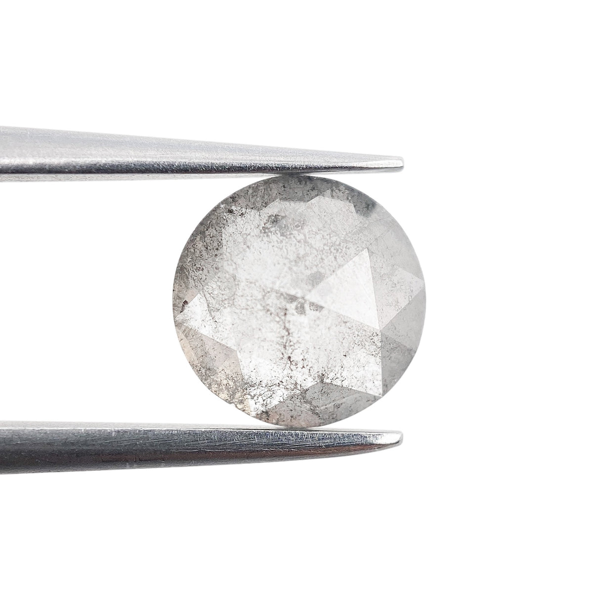 1.15ct | Salt &amp; Pepper Round Shape Rose Cut Diamond - Modern Rustic Diamond