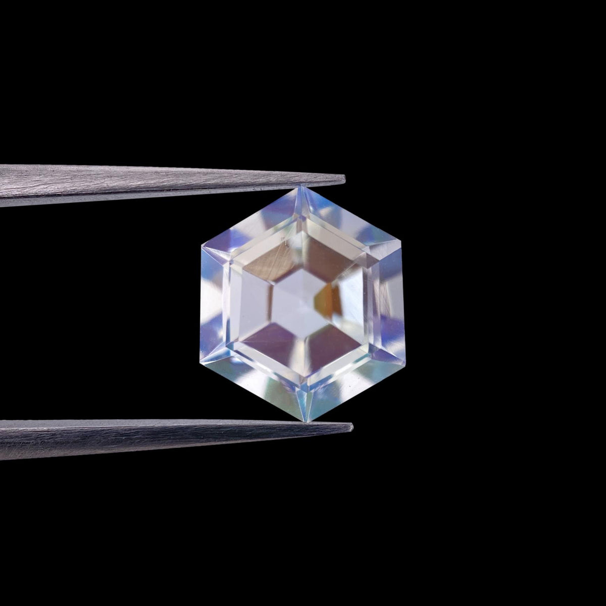 2.47ct |  Hexagon Shape Step Cut Moonstone - Modern Rustic Diamond