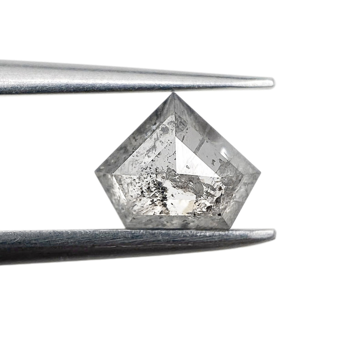 0.72ct | Salt &amp; Pepper Shield Shape Step Cut Diamond - Modern Rustic Diamond