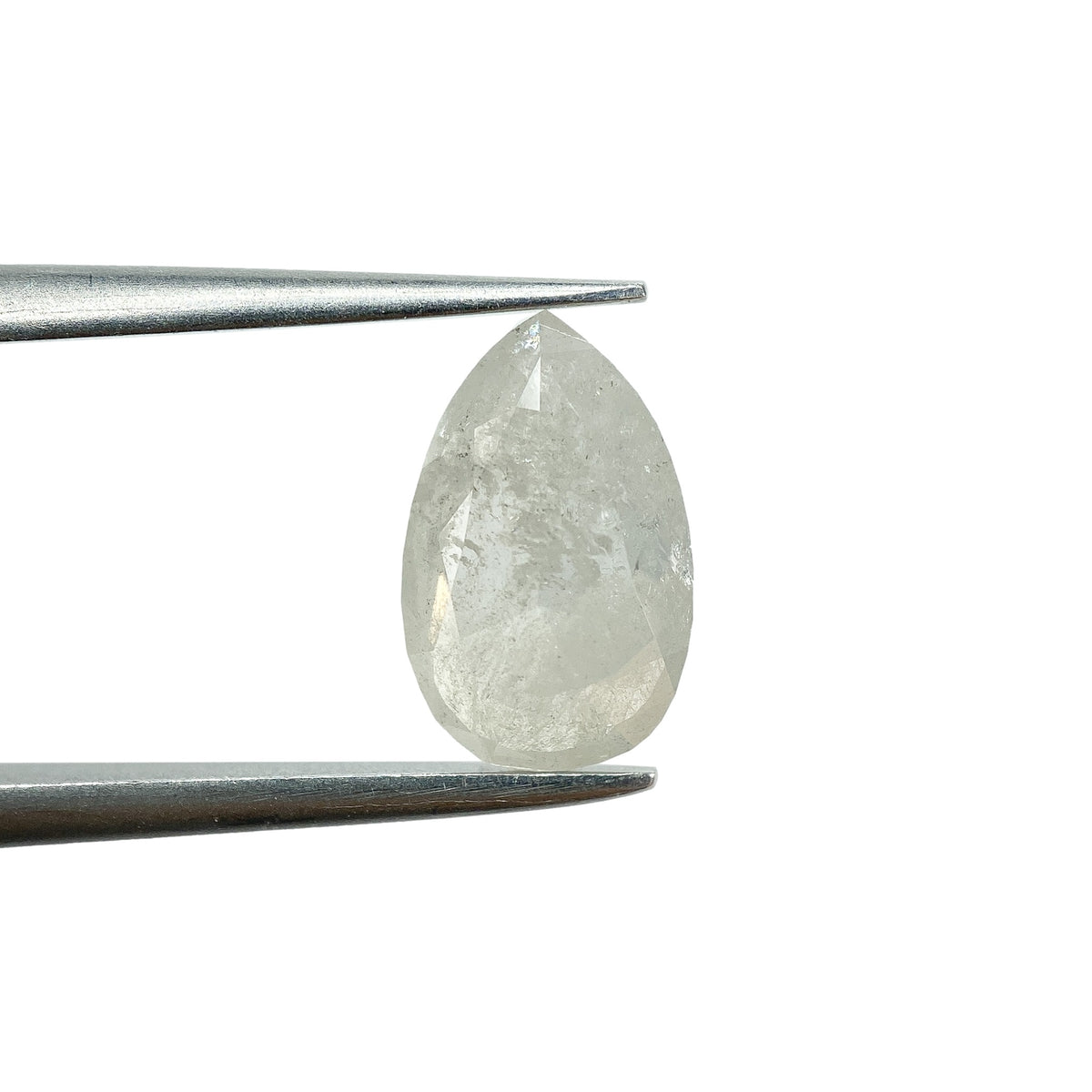 1.22ct | Salt &amp; Pepper Pear Shape Rose Cut Diamond - Modern Rustic Diamond