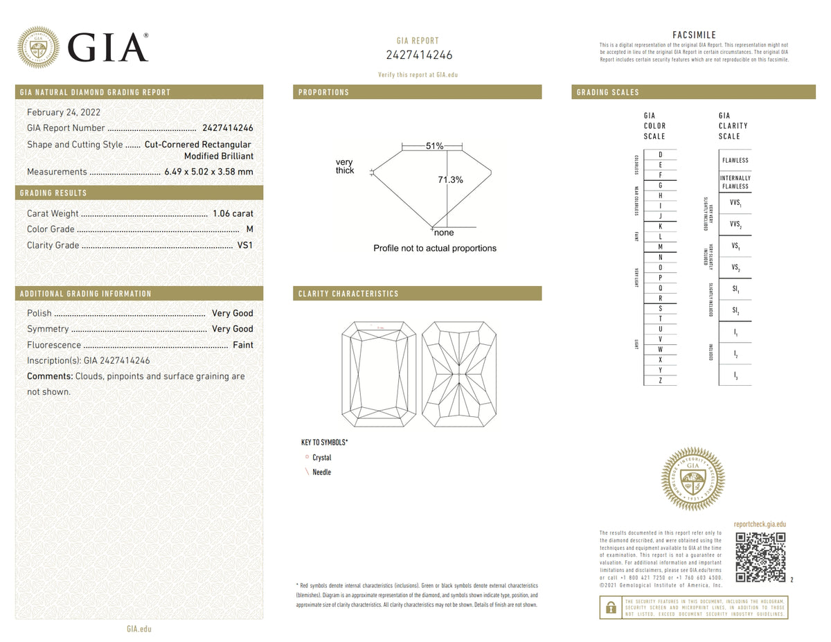 1.06ct | M/VS1 Radiant Shape Brilliant Cut Diamond (GIA) - Modern Rustic Diamond