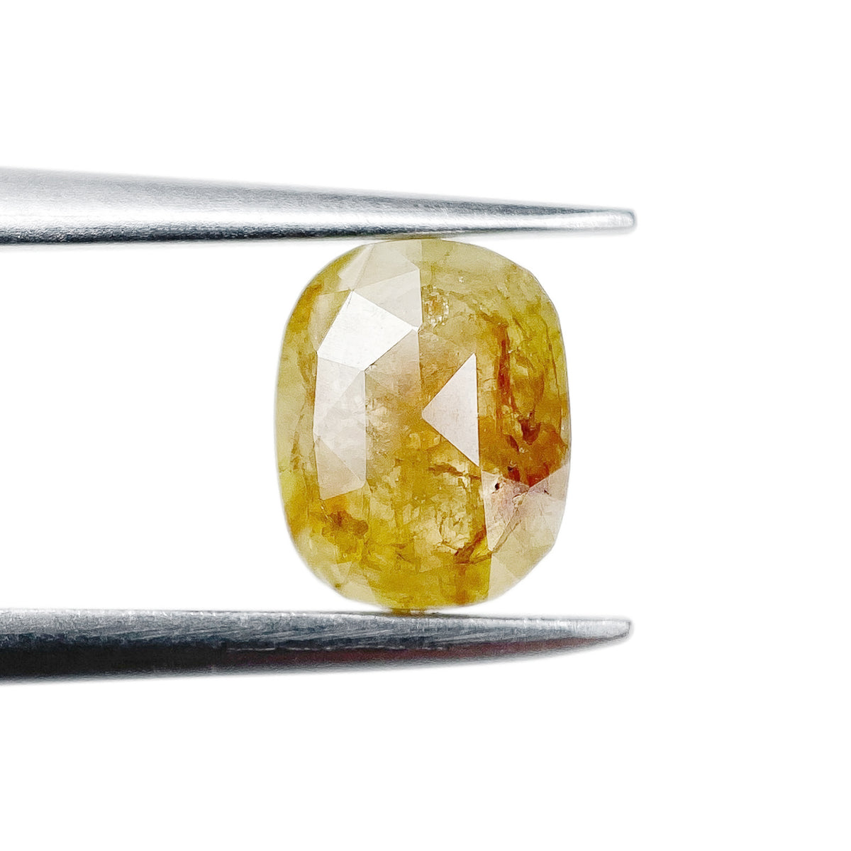 0.63ct | Salt &amp; Pepper Cushion Shape Rose Cut Diamond - Modern Rustic Diamond