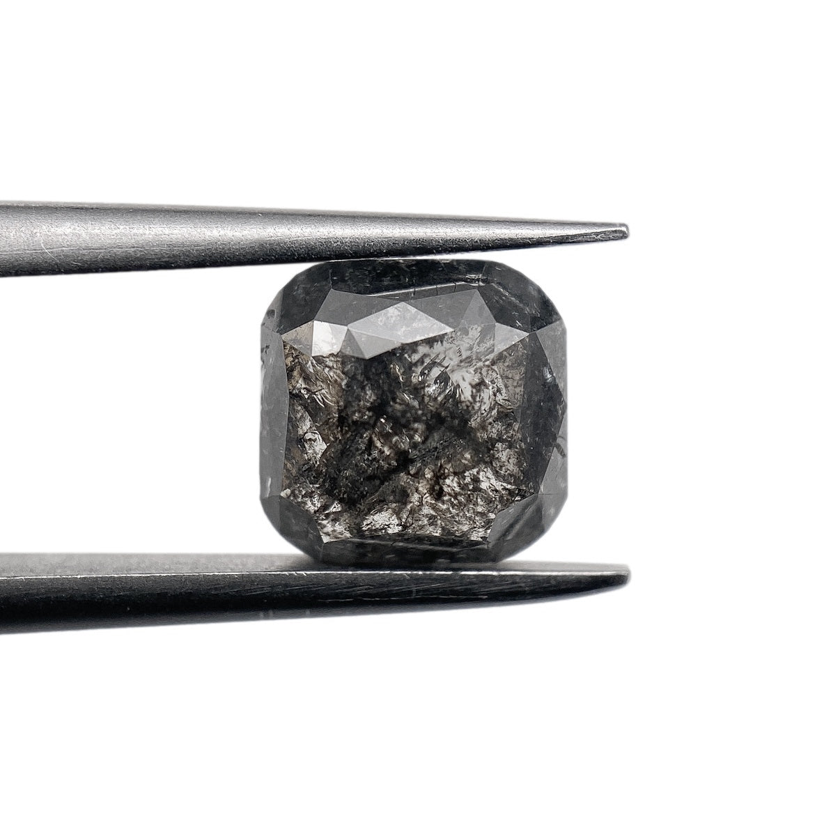 1.49ct | Salt &amp; Pepper Cushion Shape Rose Cut Diamond - Modern Rustic Diamond