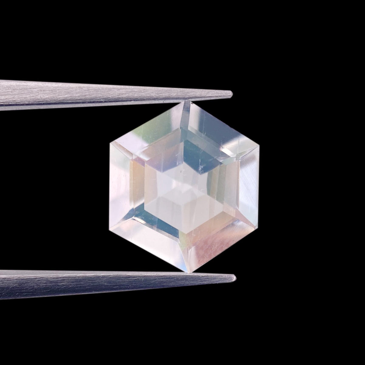 1.39ct |  Hexagon Shape Step Cut Moonstone - Modern Rustic Diamond