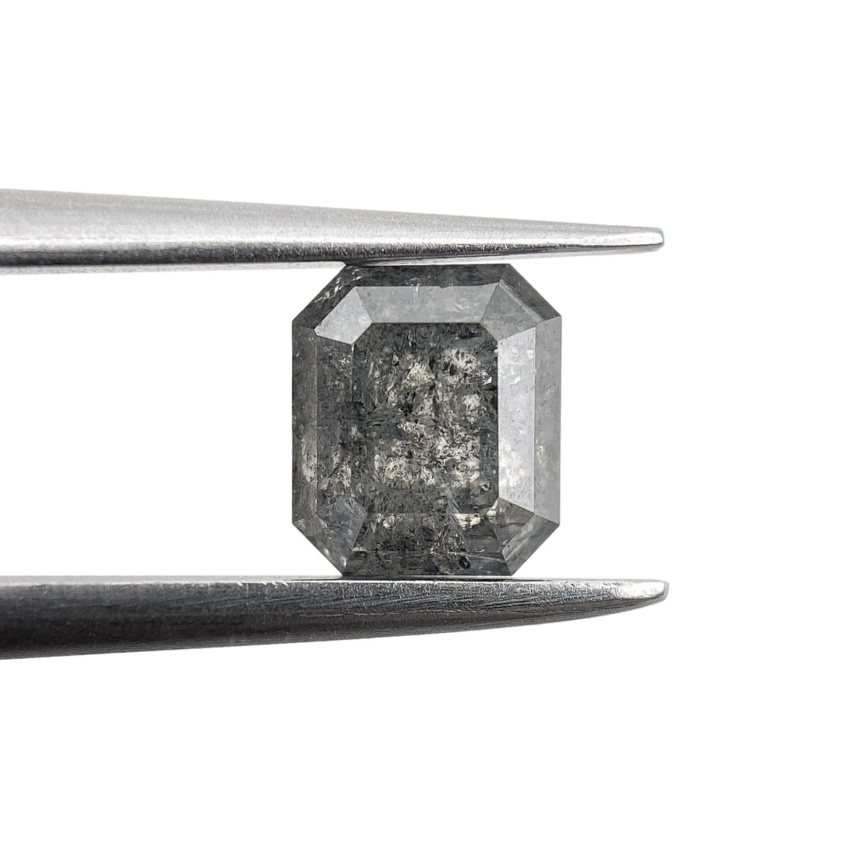 1.05ct | Salt &amp; Pepper Emerald Shape Step Cut Diamond - Modern Rustic Diamond