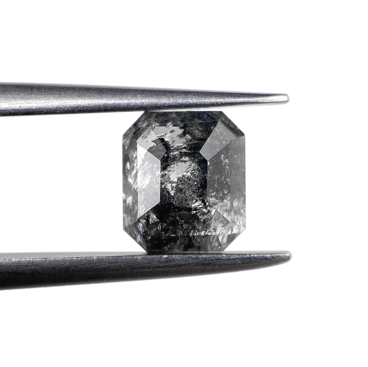 1.09ct | Salt &amp; Pepper Emerald Shape Step Cut Diamond - Modern Rustic Diamond