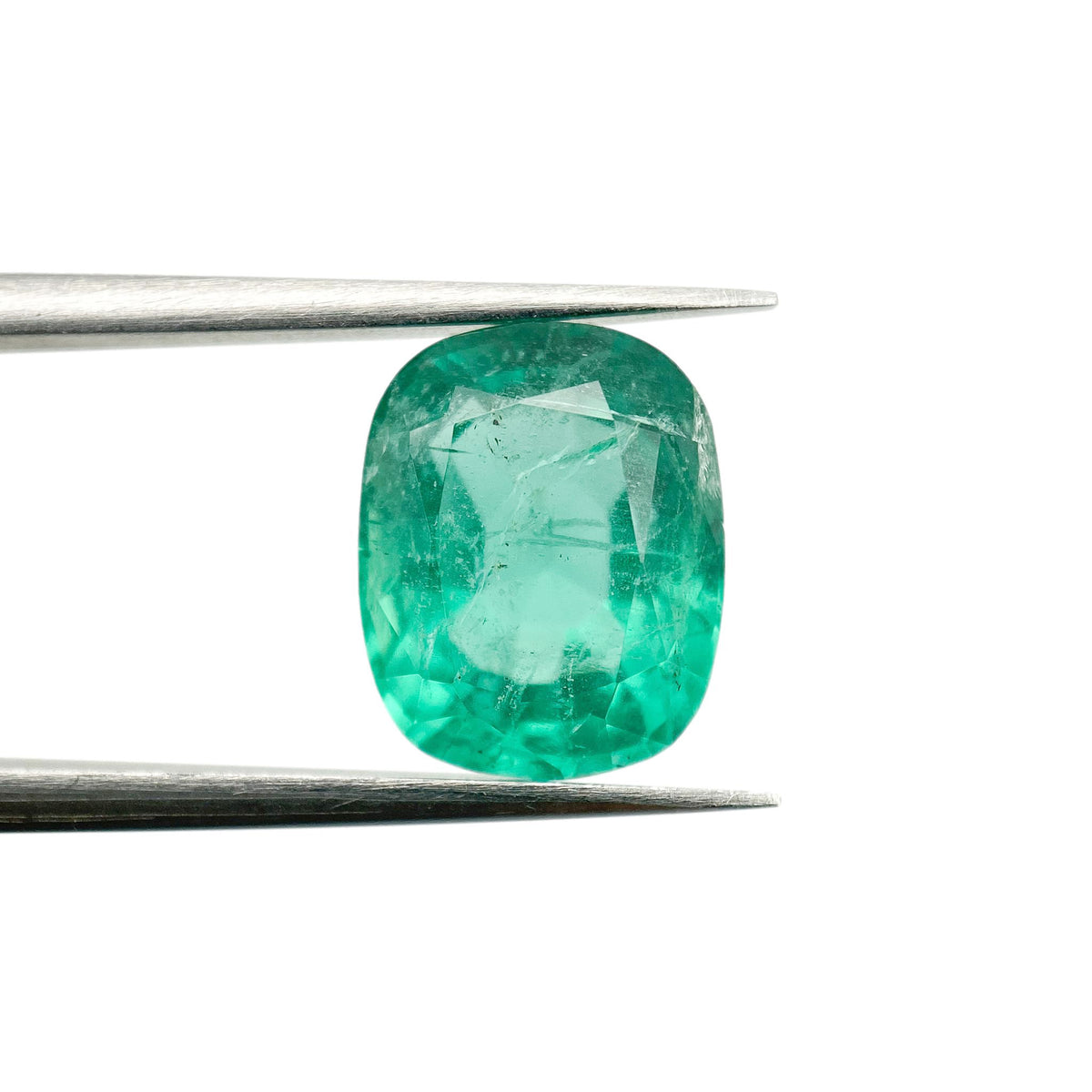 3.21ct | Brilliant Cut Cushion Shape Brazil Emerald - Modern Rustic Diamond