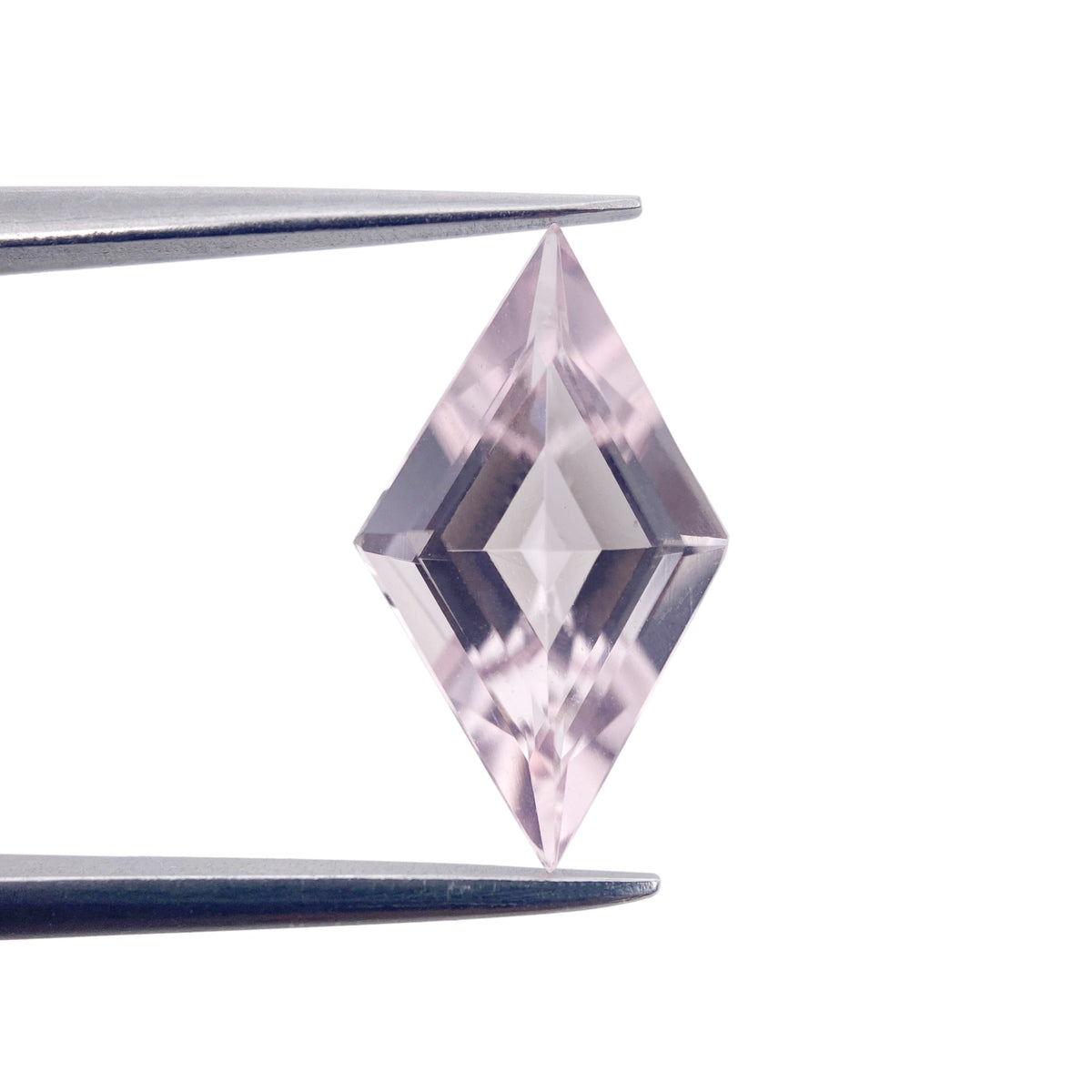 2.06ct |  Lozenge Shape Step Cut Morganite - Modern Rustic Diamond