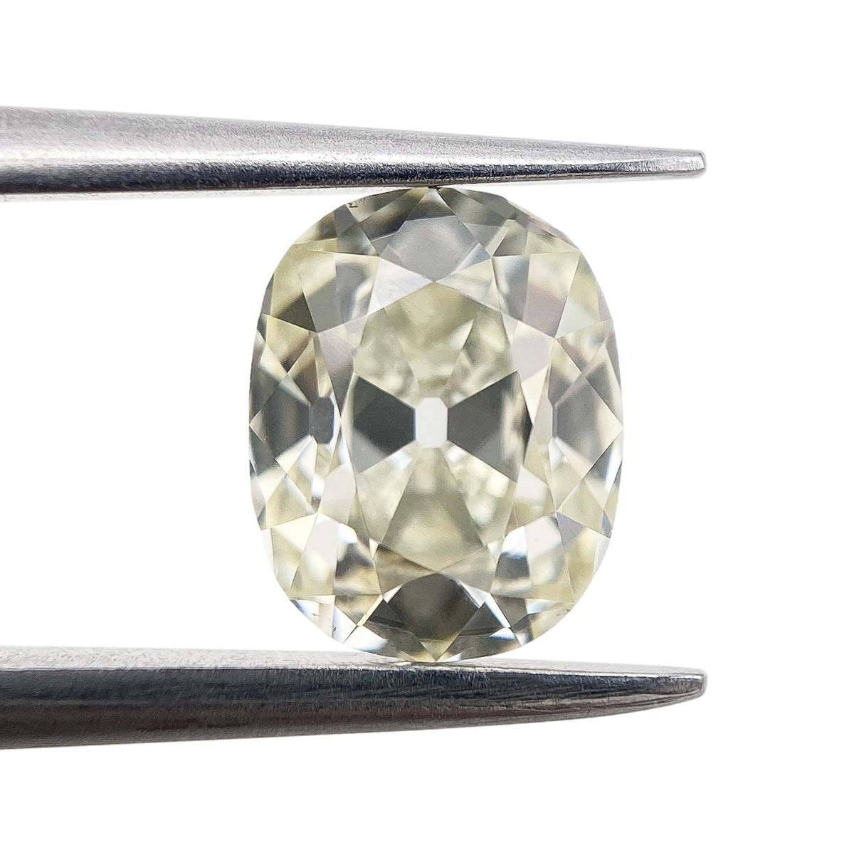 1.34ct | Light Color VVS Cushion Shape Old Mine Cut Diamond - Modern Rustic Diamond