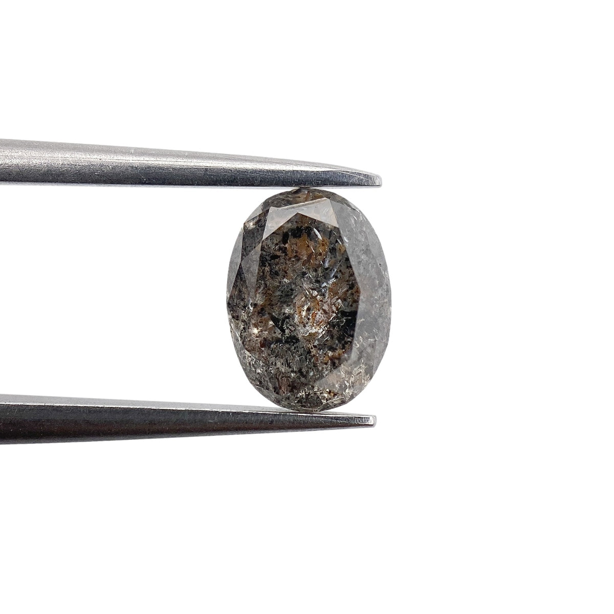 1.24ct | Salt &amp; Pepper Oval Shape Brilliant Cut Diamond - Modern Rustic Diamond