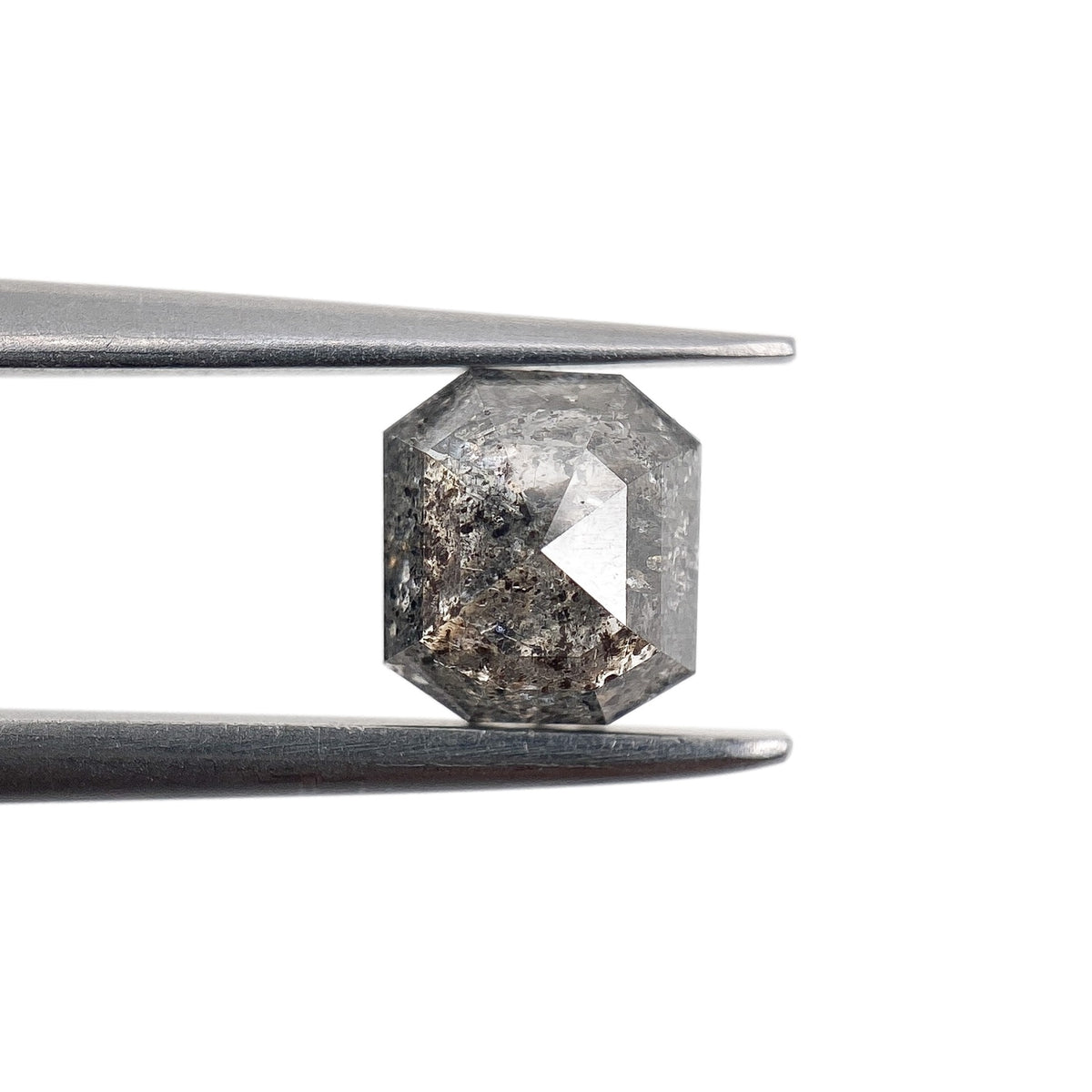 1.06ct | Salt &amp; Pepper Emerald Shape Step Cut Diamond - Modern Rustic Diamond