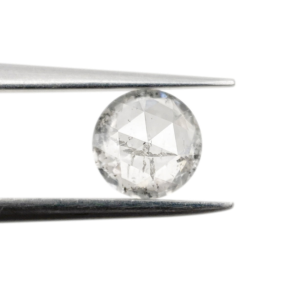 0.74ct | Salt & Pepper Round Shape Rose Cut Diamond - Modern Rustic Diamond