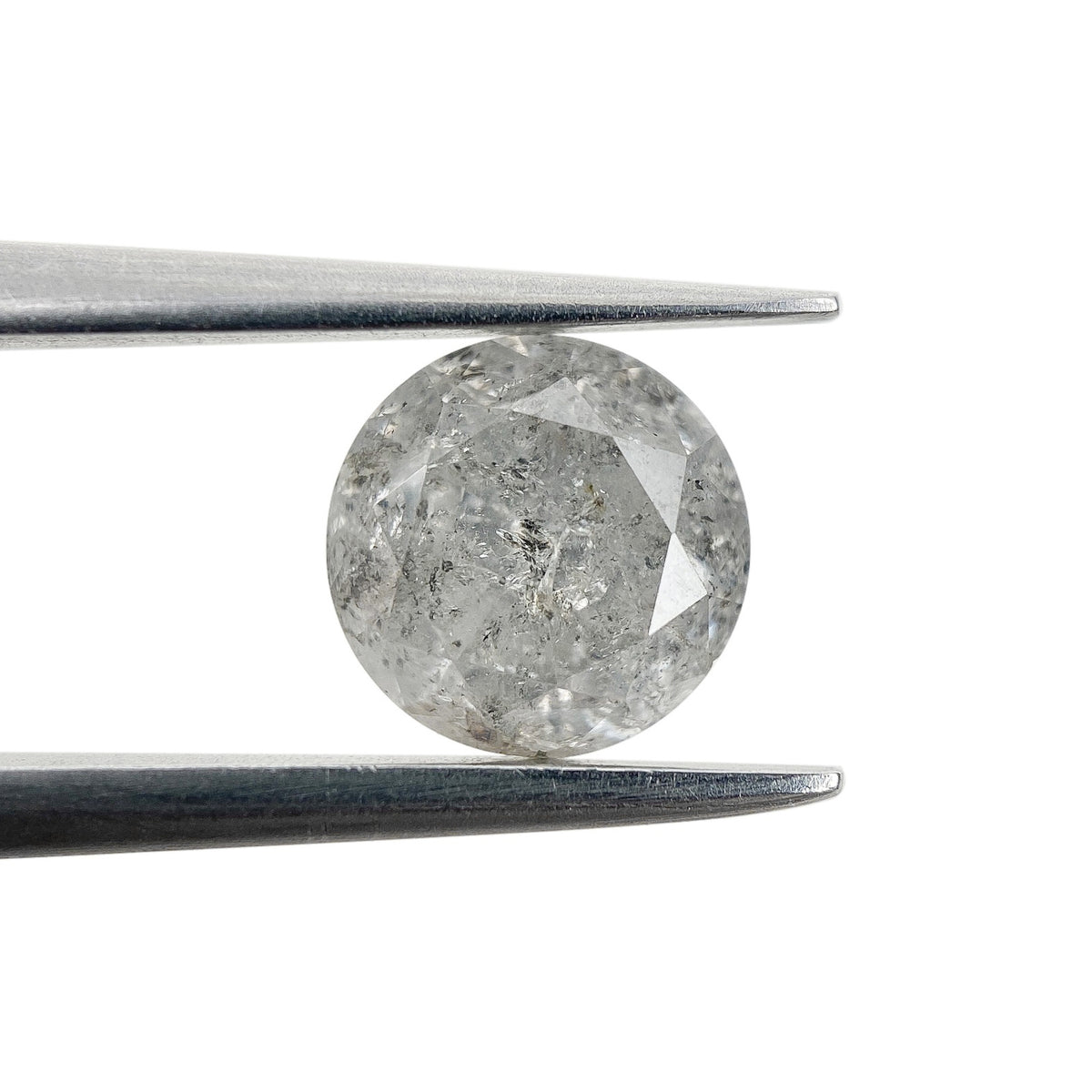 1.16ct | Salt &amp; Pepper Round Shape Brilliant Cut Diamond - Modern Rustic Diamond