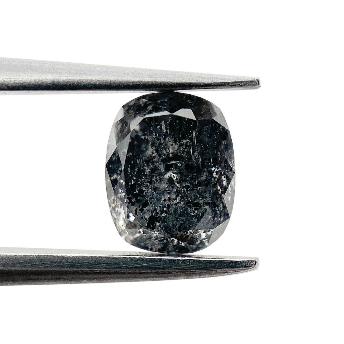 0.98ct | Salt &amp; Pepper Cushion Shape Brilliant Cut Diamond - Modern Rustic Diamond
