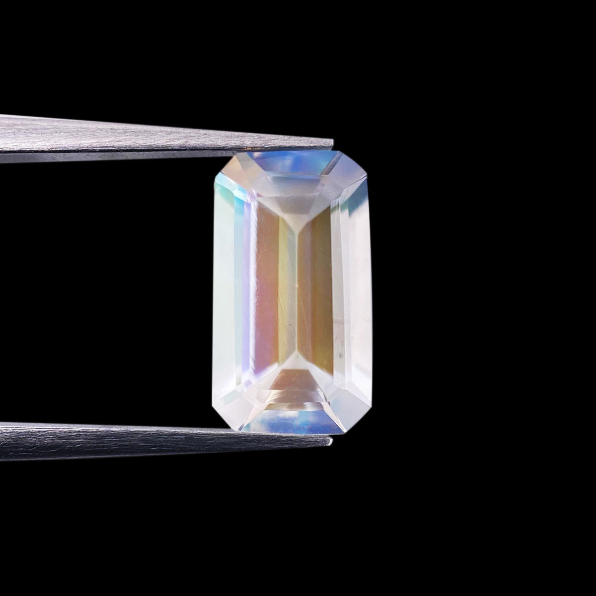 1.54ct |  Emerald Shape Step Cut Moonstone - Modern Rustic Diamond