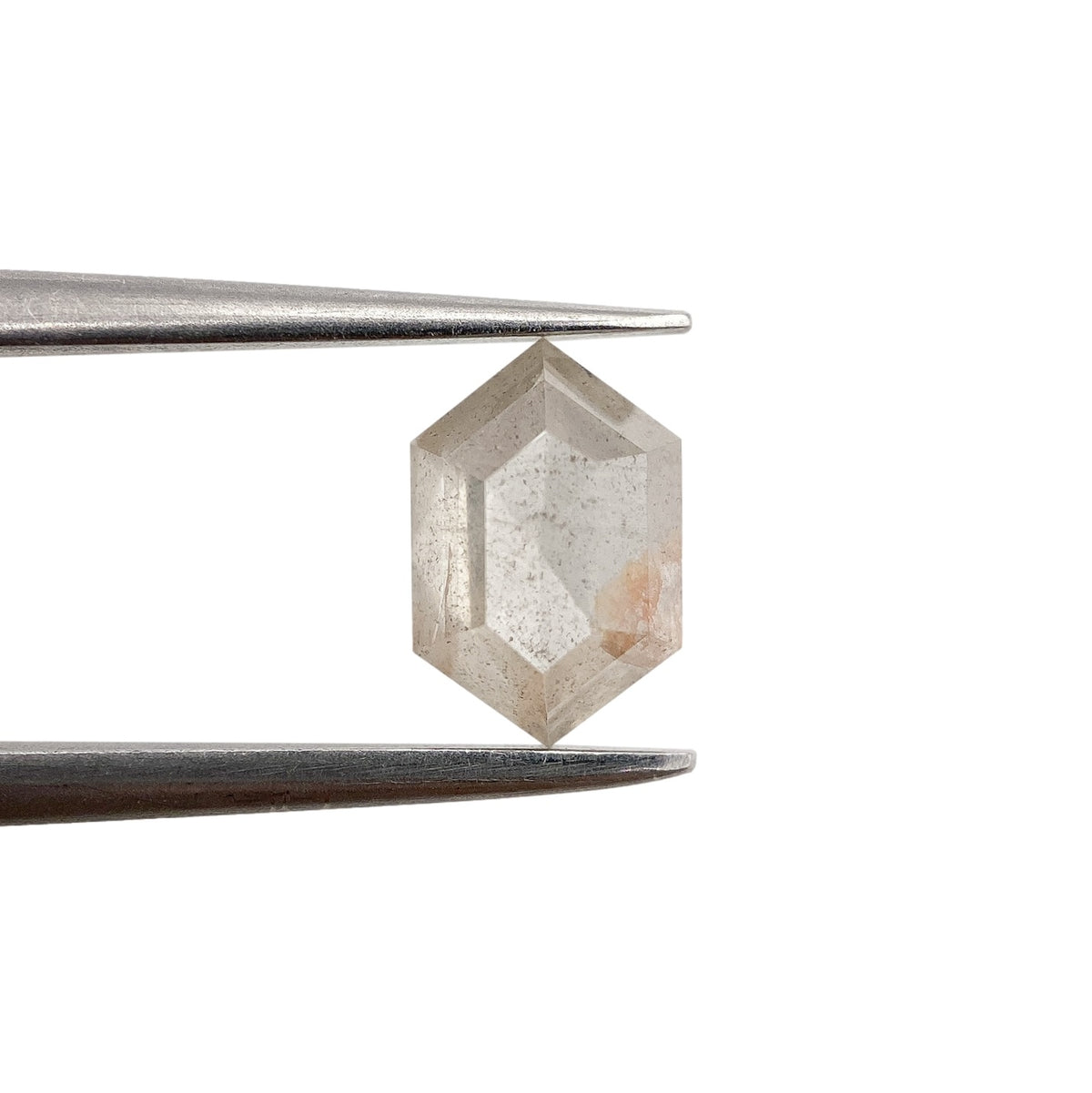 1.05ct | Salt &amp; Pepper Hexagon Shape Rose Cut Diamond - Modern Rustic Diamond