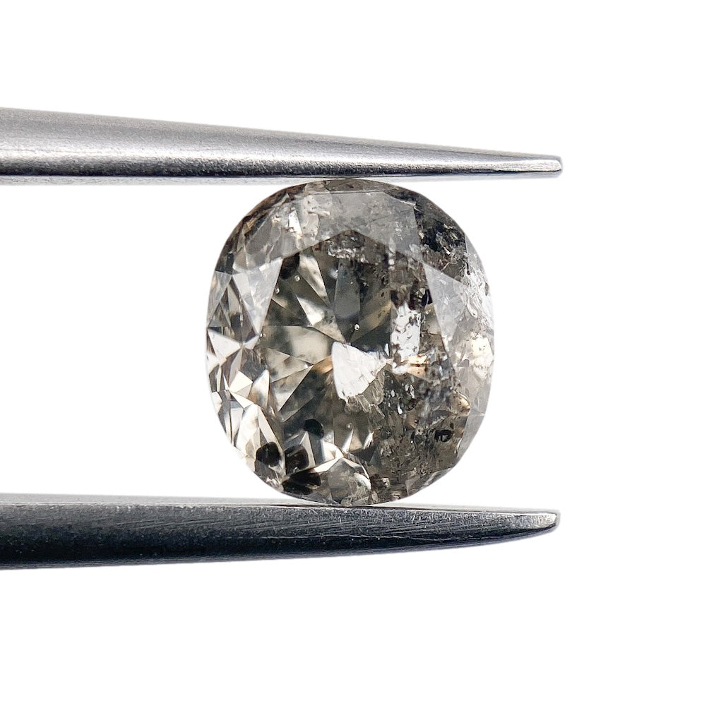 1.19ct | Salt &amp; Pepper Oval Shape Brilliant Cut Diamond - Modern Rustic Diamond