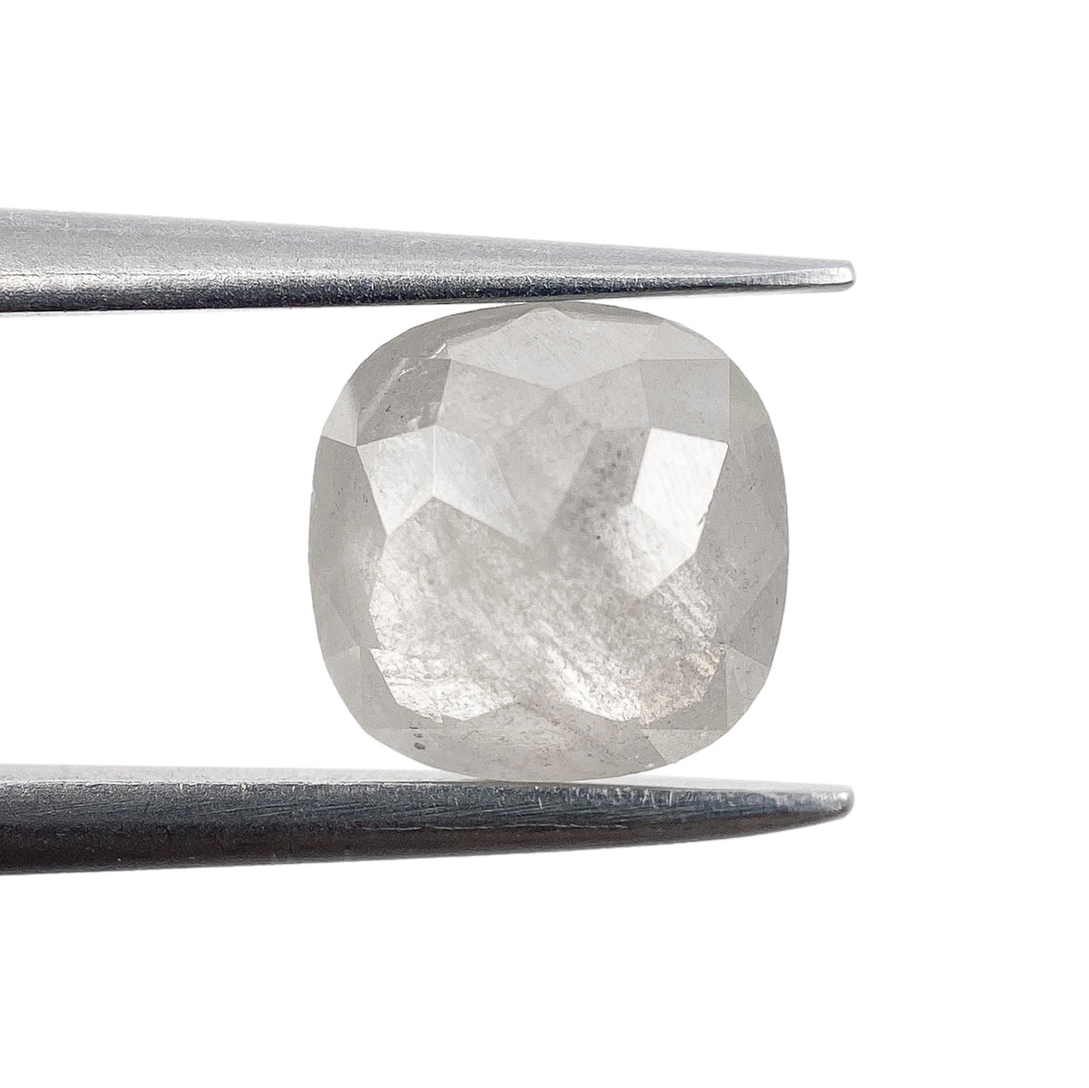 1.35ct | Salt &amp; Pepper Cushion Shape Rose Cut Diamond - Modern Rustic Diamond