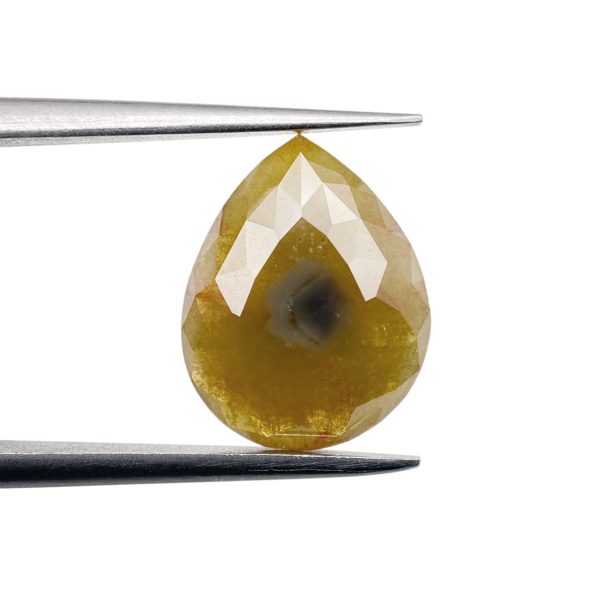 2.80ct | Salt &amp; Pepper Pear Shape Rose Cut Diamond - Modern Rustic Diamond