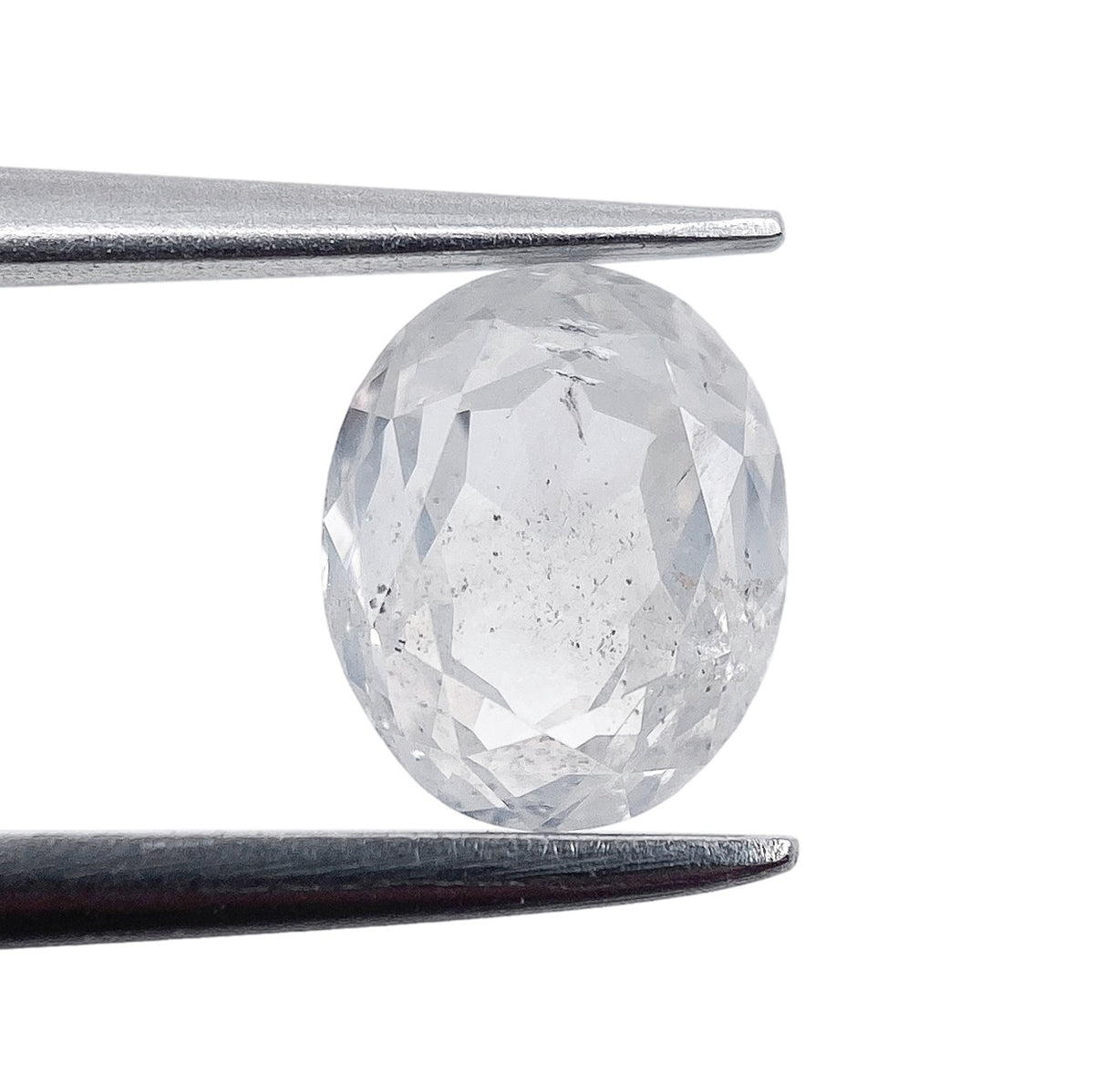 0.99ct | Salt &amp; Pepper Oval Shape Rose Cut Diamond - Modern Rustic Diamond
