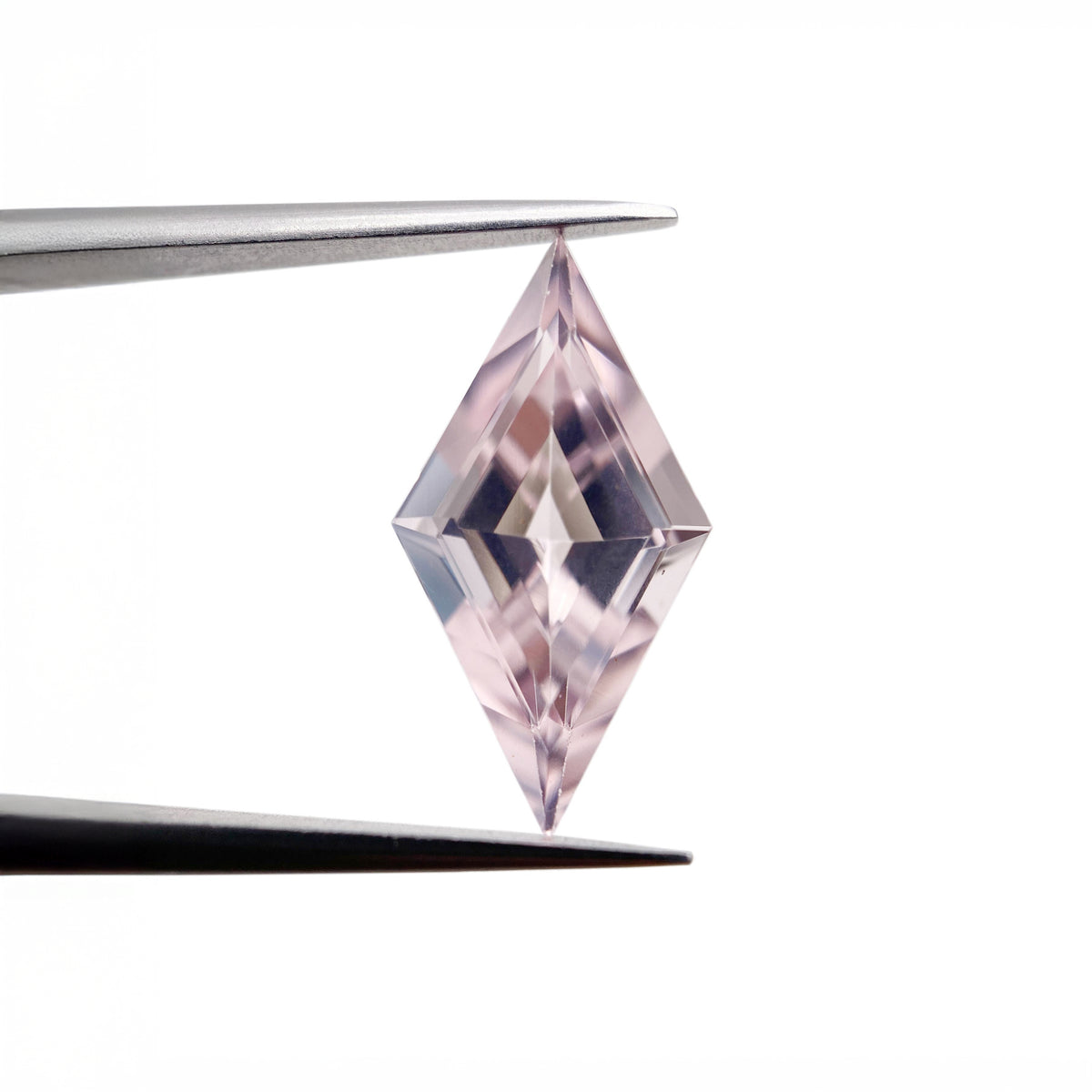 3.29ct |  Lozenge Shape Step Cut Morganite - Modern Rustic Diamond