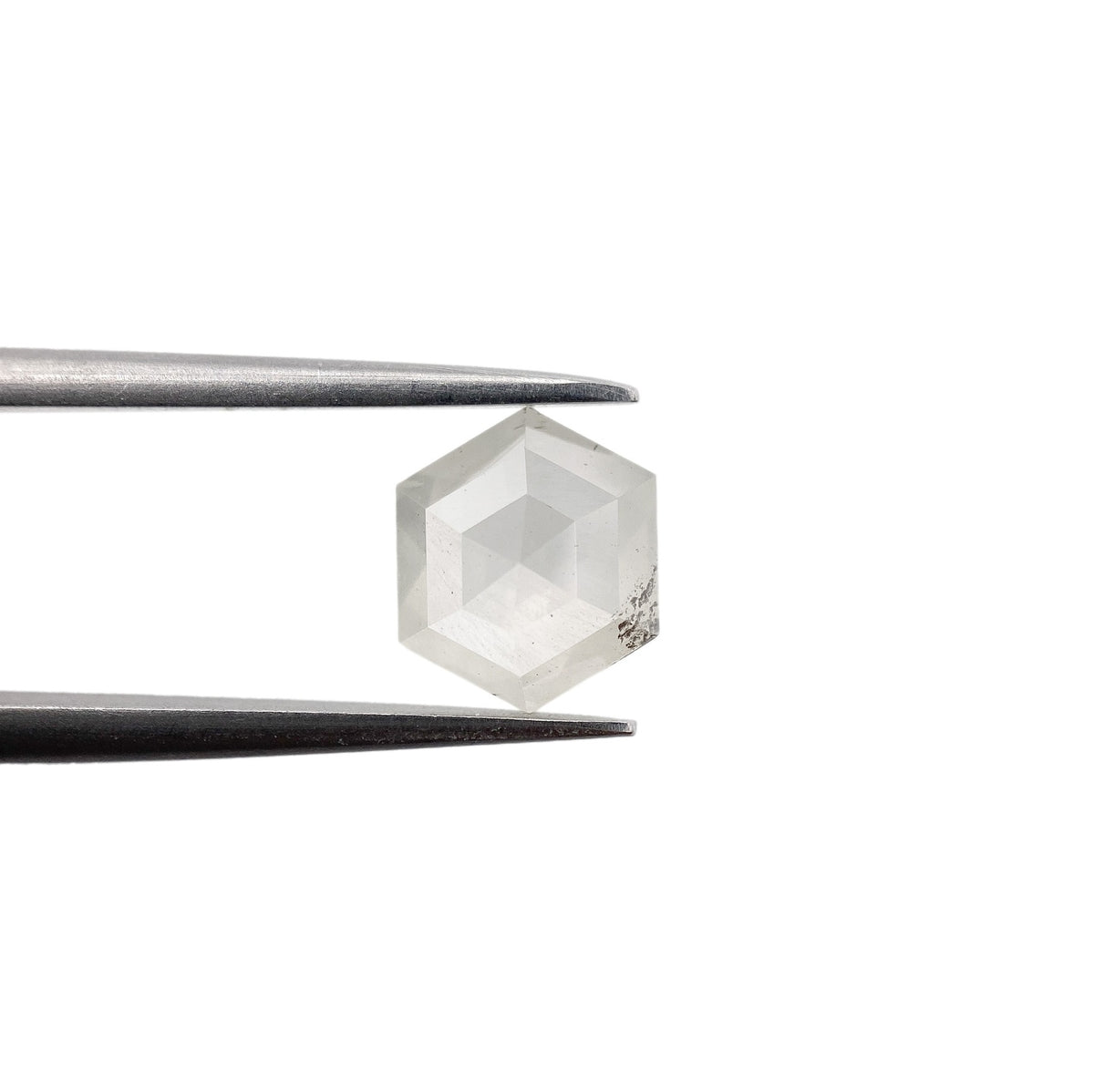 1.14ct | Salt &amp; Pepper Hexagon Shape Rose Cut Diamond - Modern Rustic Diamond