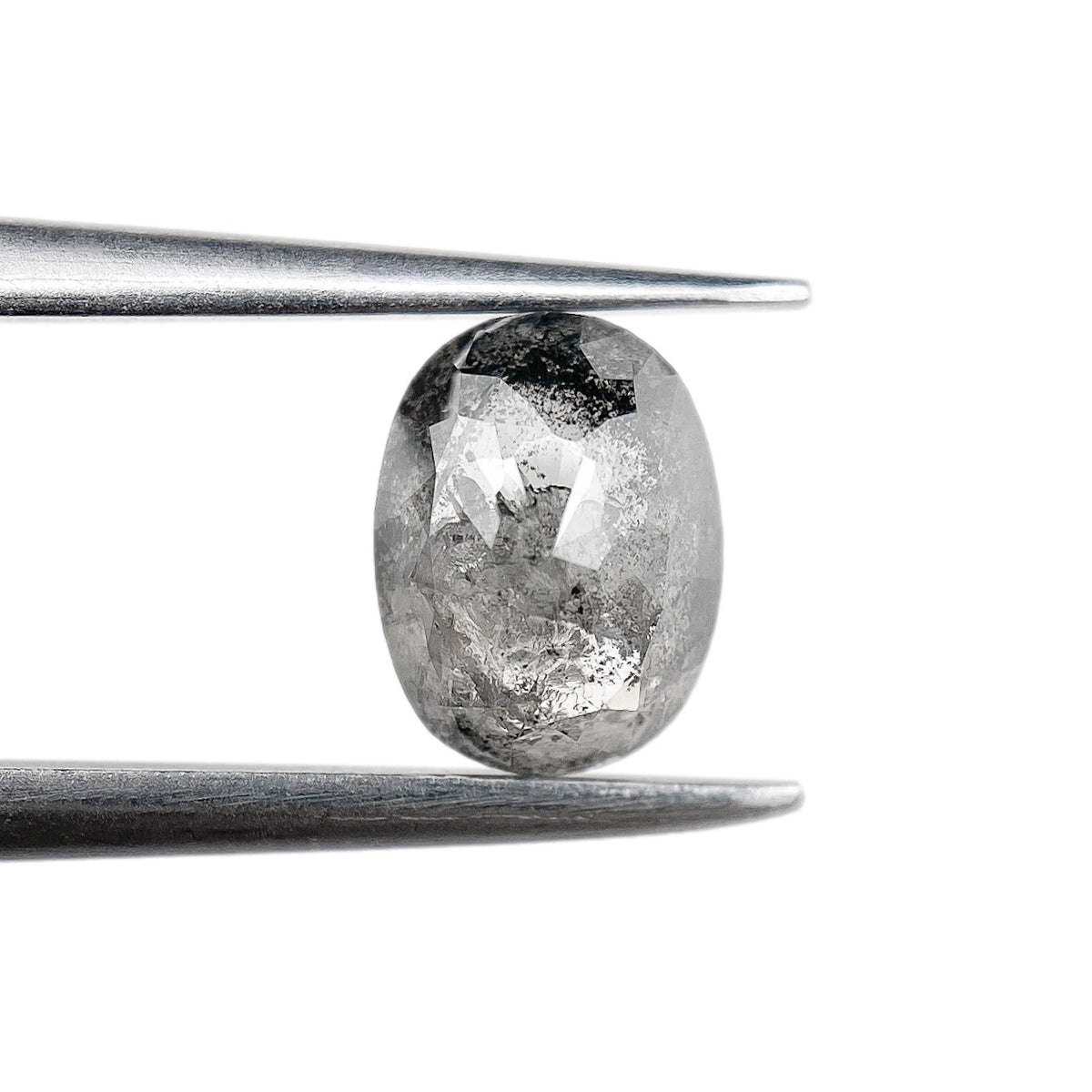 1.02ct | Salt &amp; Pepper Oval Shape Brilliant Cut Diamond - Modern Rustic Diamond