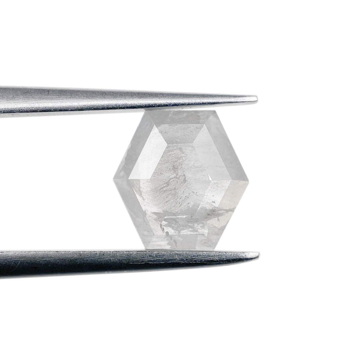 1.03ct | Salt &amp; Pepper Hexagon Shape Rose Cut Diamond - Modern Rustic Diamond