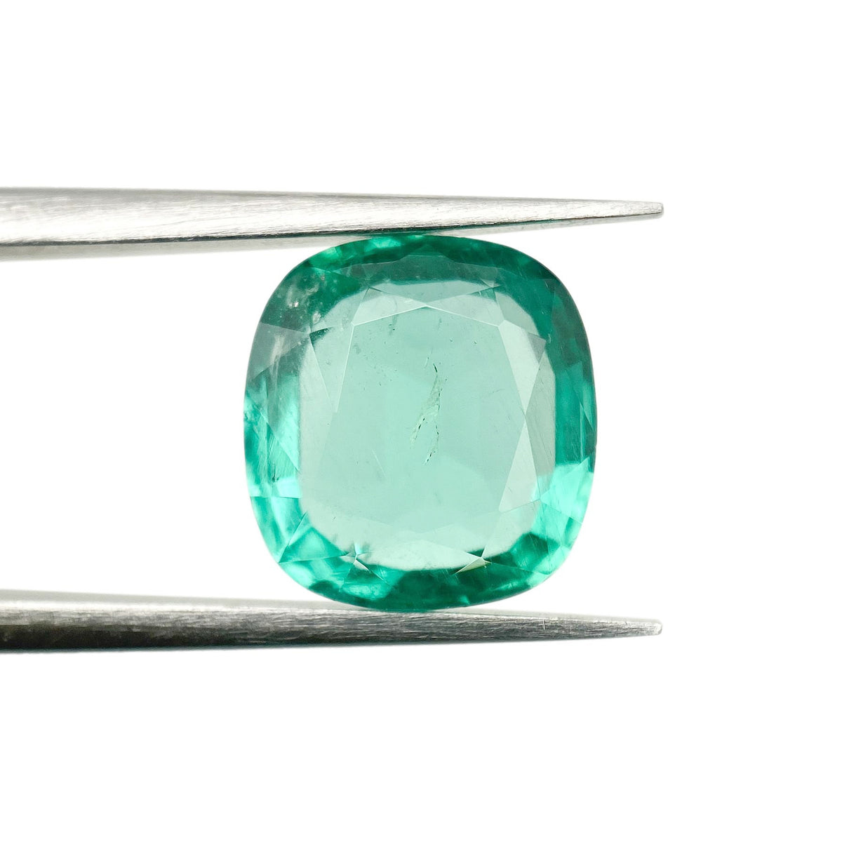 3.29ct | Brilliant Cut Cushion Shape Brazil Emerald - Modern Rustic Diamond