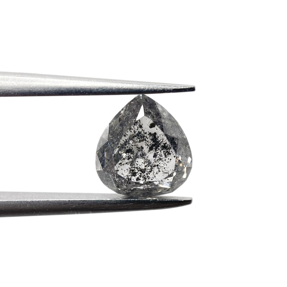 1.72ct | Salt &amp; Pepper Pear Shape Brilliant Cut Diamond - Modern Rustic Diamond