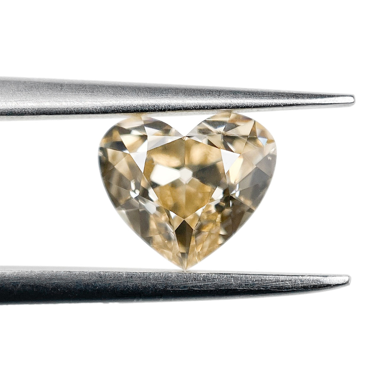 1.03ct | Fancy Light Brownish Yellow SI1 Heart Shape Old Mine Cut Diamond (GIA) - Modern Rustic Diamond