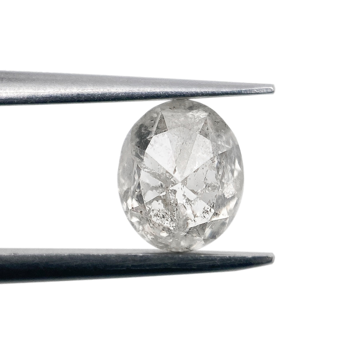 1.02ct | Salt &amp; Pepper Oval Shape Rose Cut Diamond - Modern Rustic Diamond